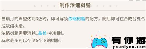 原神中浓缩树脂最多可存储几个