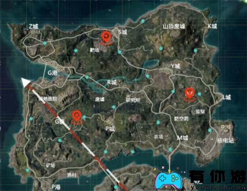和平精英火力对决铁门位置在哪里